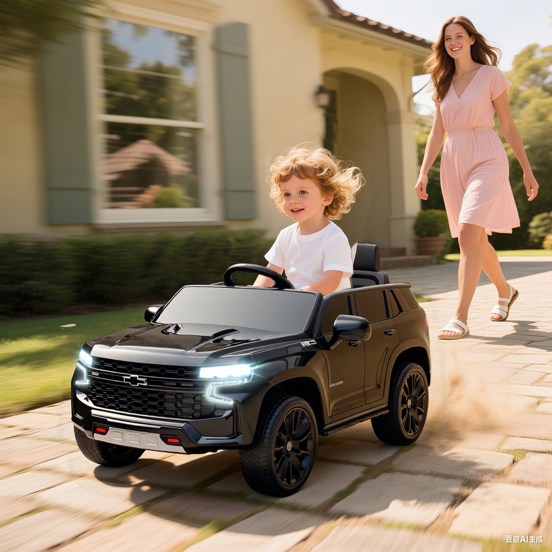 Aosom Electric Ride on Car 12V Kids Ride-on Toy, Black