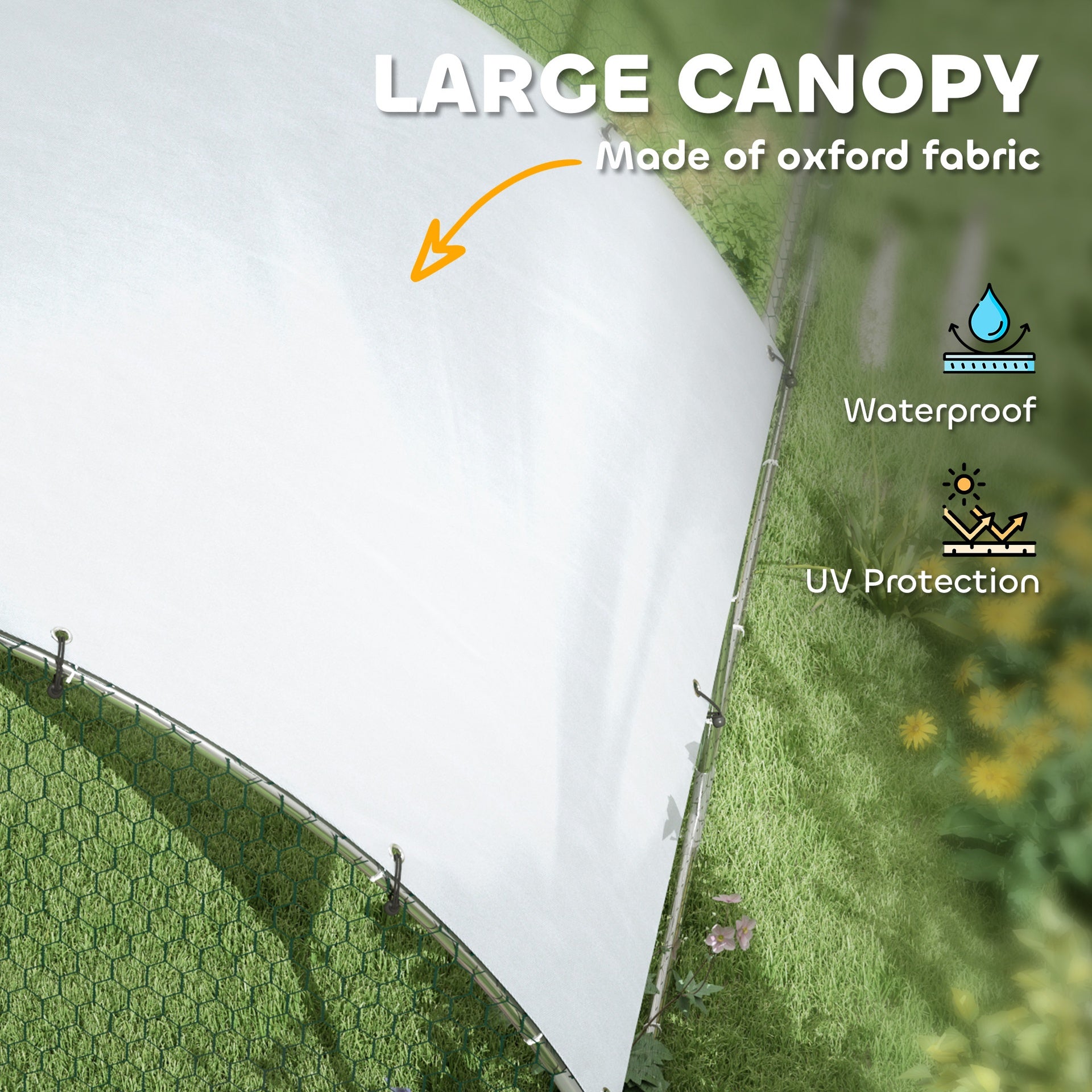 PawHut Large Metal Chicken Coop with Waterproof and Anti-UV Cover for Yard, Outdoor, Duck, Rabbit, 9.2' x 31.2' x 6.5'