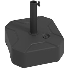 Outsunny Square Patio Umbrella Base Holder, Heavy Duty Outdoor Umbrella Stand Base, Filled Up to 55lbs with Sand or 44lbs with Water for Garden, Poolside, Black