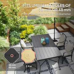 Outsunny Square Patio Umbrella Base Holder, Heavy Duty Outdoor Umbrella Stand Base, Filled Up to 55lbs with Sand or 44lbs with Water for Garden, Poolside, Black