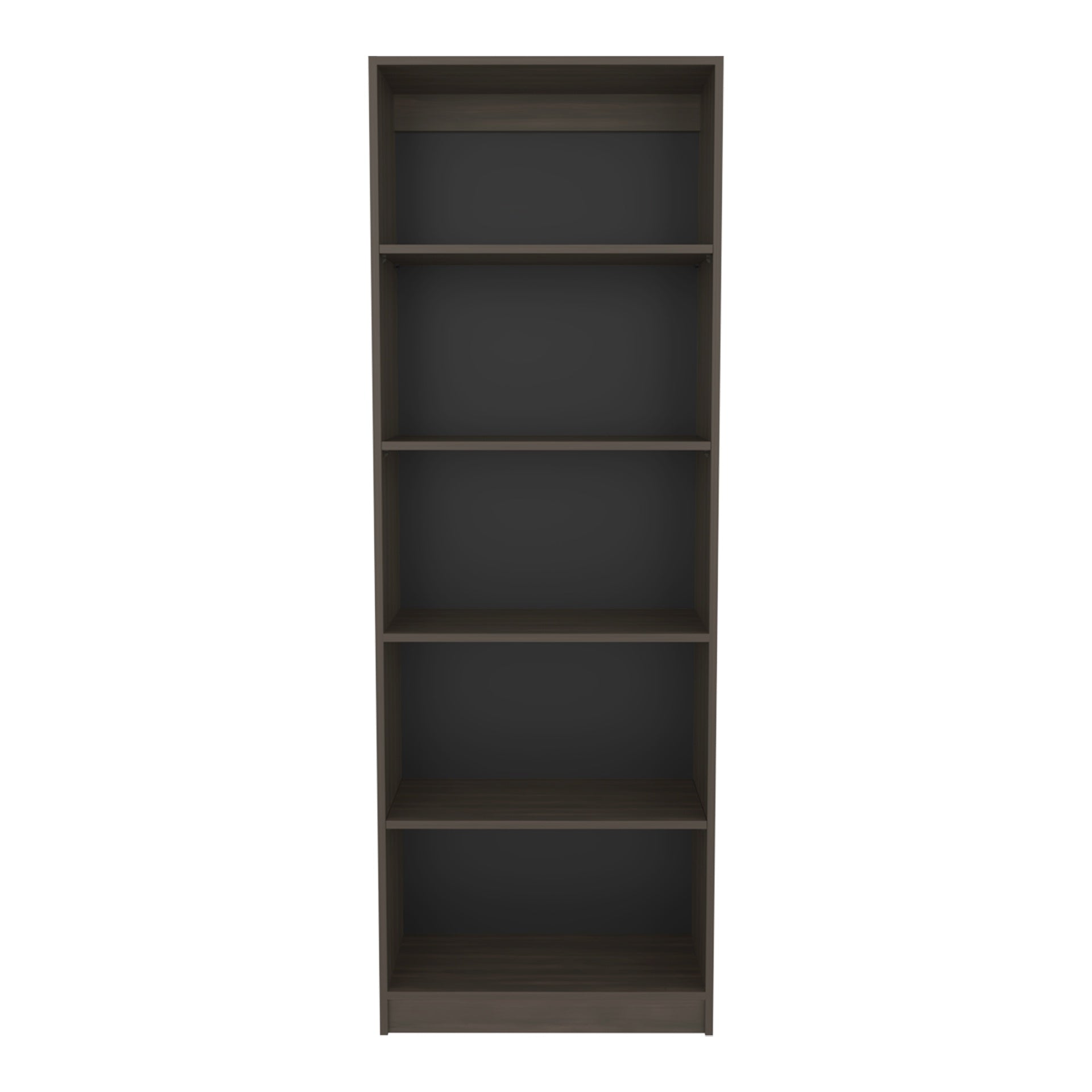 Home 4 Shelves Bookcase Kronos, Open Storage, Stained Walnut