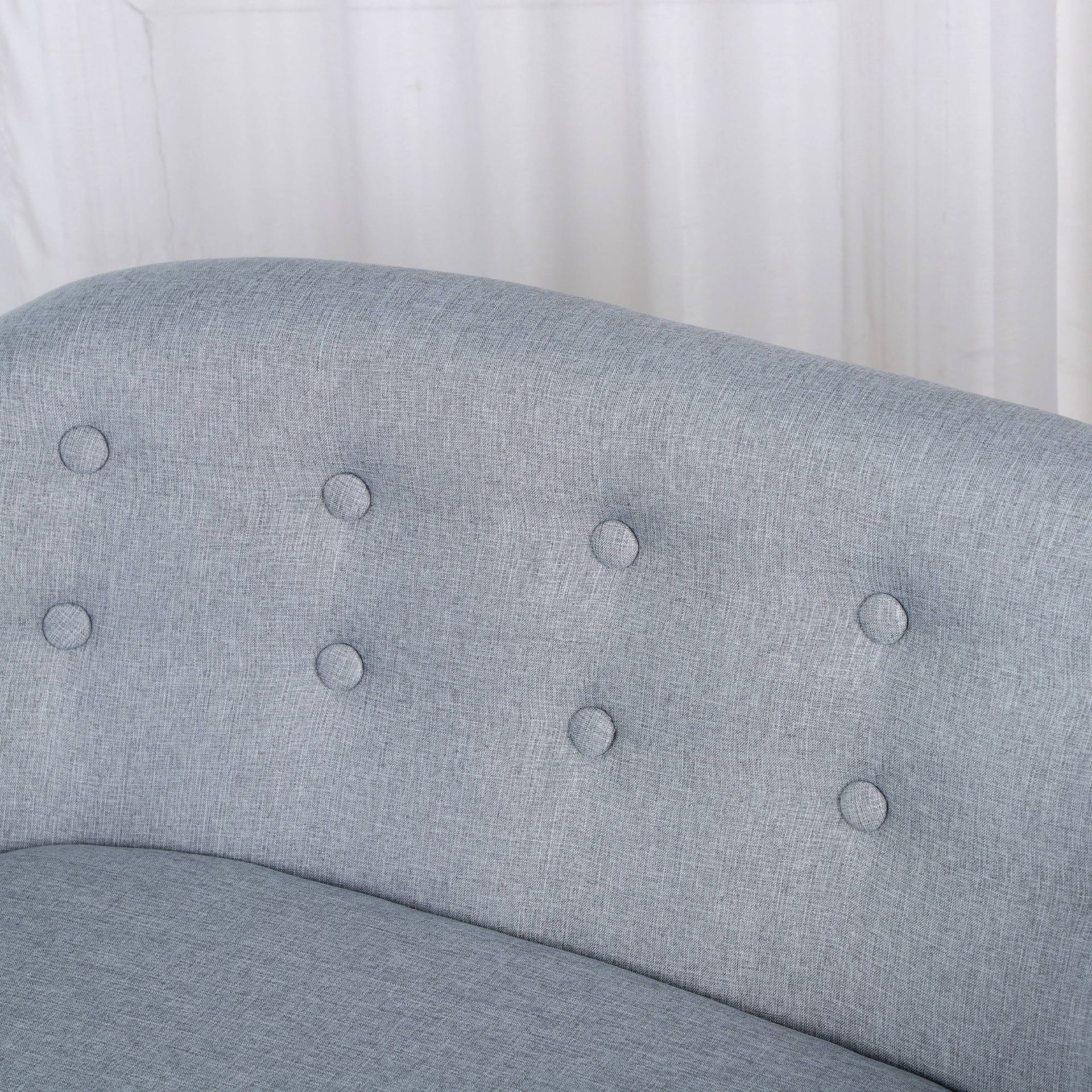 Qaba 2-Seat Kids Sofa, Toddler Sofa Couch, Linen-Like Fabric & Wood Frame Sofa Chair for Ages 3-7, 11" High Seat, Gray