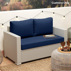Outsunny 2 Seat Patio Furniture Cushions, 46x26x5 in, Thick Outdoor Loveseat Cushion Set with Removable Cover