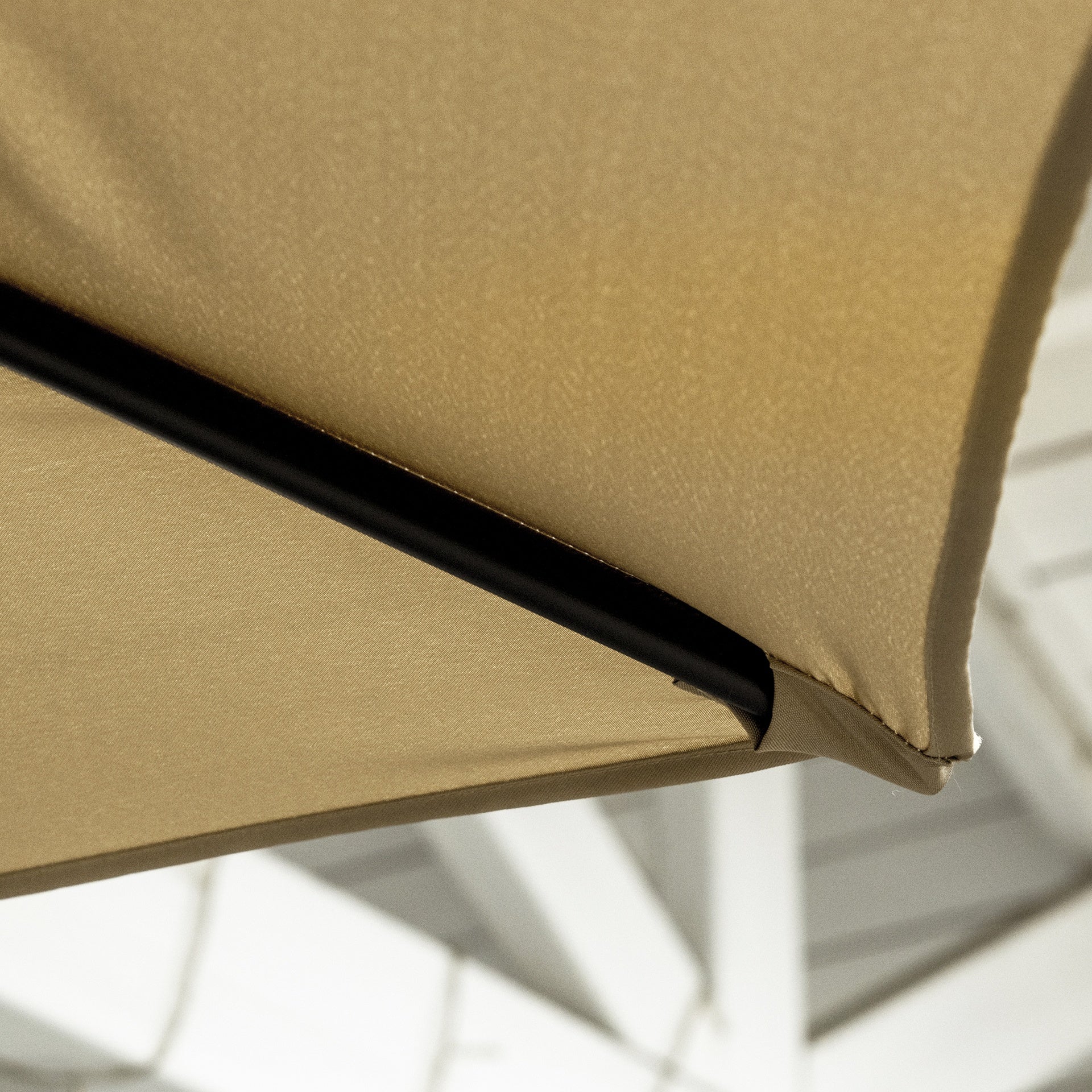Outsunny 10FT Cantilever Umbrella, Offset Patio Umbrella with Crank and Cross Base for Deck, Backyard, Pool and Garden, Hanging Umbrellas, Tan