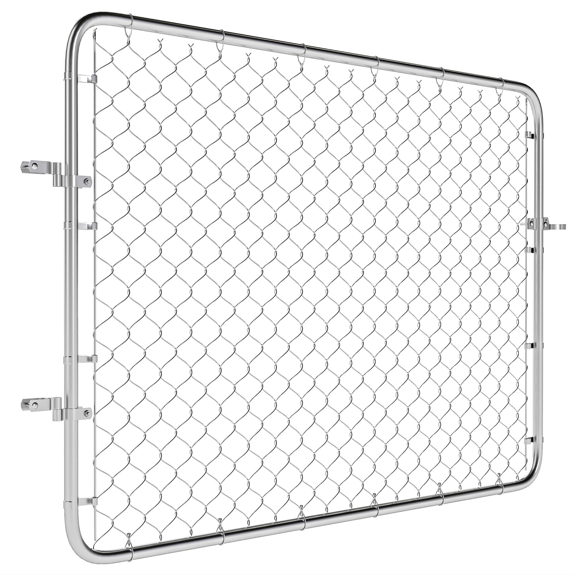Outsunny Garden Gate Chain Link Fence Gate, Galvanized Steel Garden Door for Yard Entrance Way, 47.2 x 70.9 in., Silver