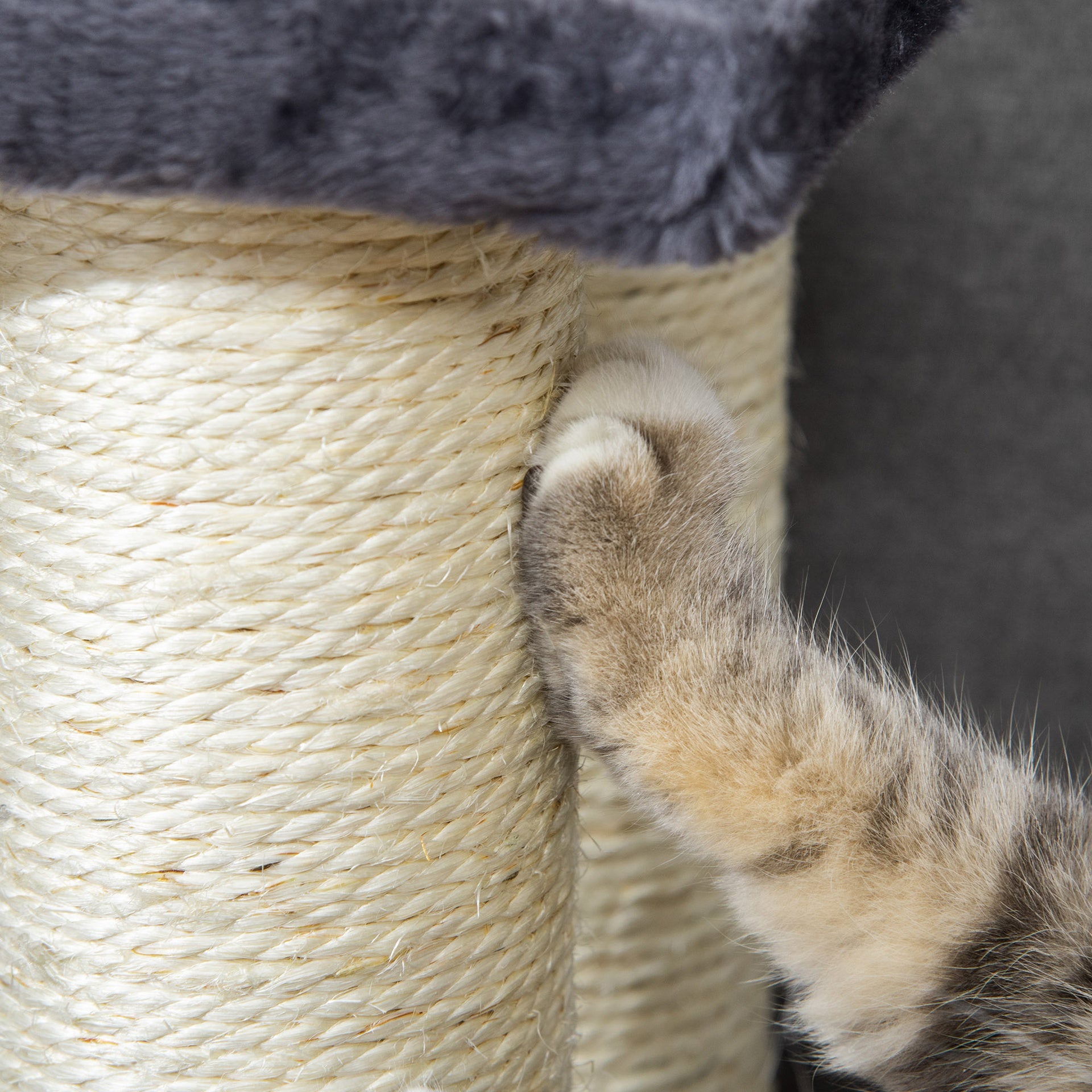 PawHut Cat Tree with 4 Steps for High Beds w/ Sisal Scratching Post