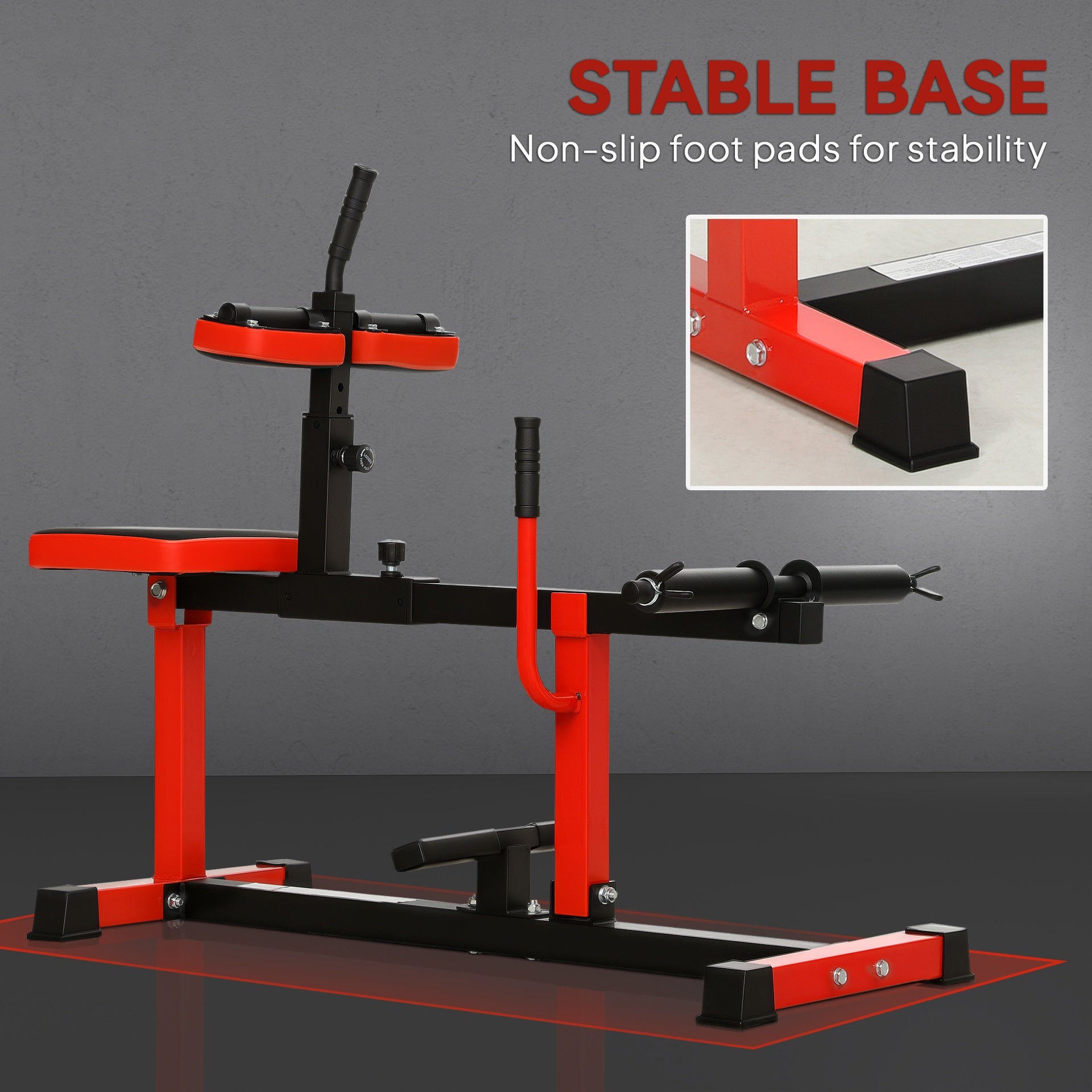 Soozier Adjustable Steel Seated Calf Raise Exercise Strength Training Gym Equipment, Red