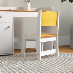 Qaba Kids Desk and Chair Set with Storage, Study Desk with Chair, White