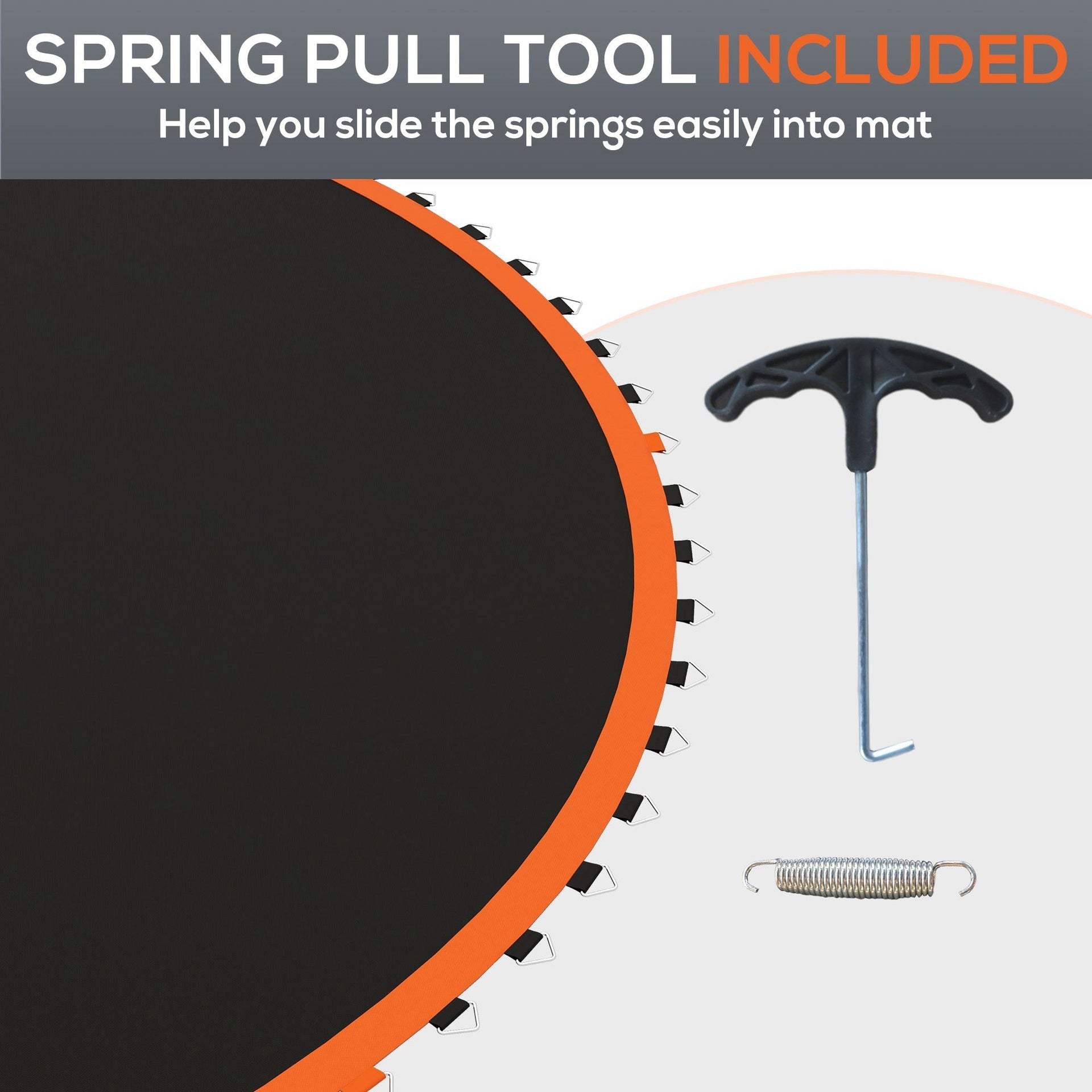 Soozier Trampoline Replacement Mat, Fits 12' Trampoline w/ 72 V-Hooks & 5.5" Springs (Spring & Frame not Included), Orange