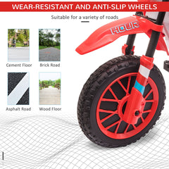 Aosom 12V Electric Kids Ride On Dirt Bike Motorcycle Toy w/ Training Wheels, Red