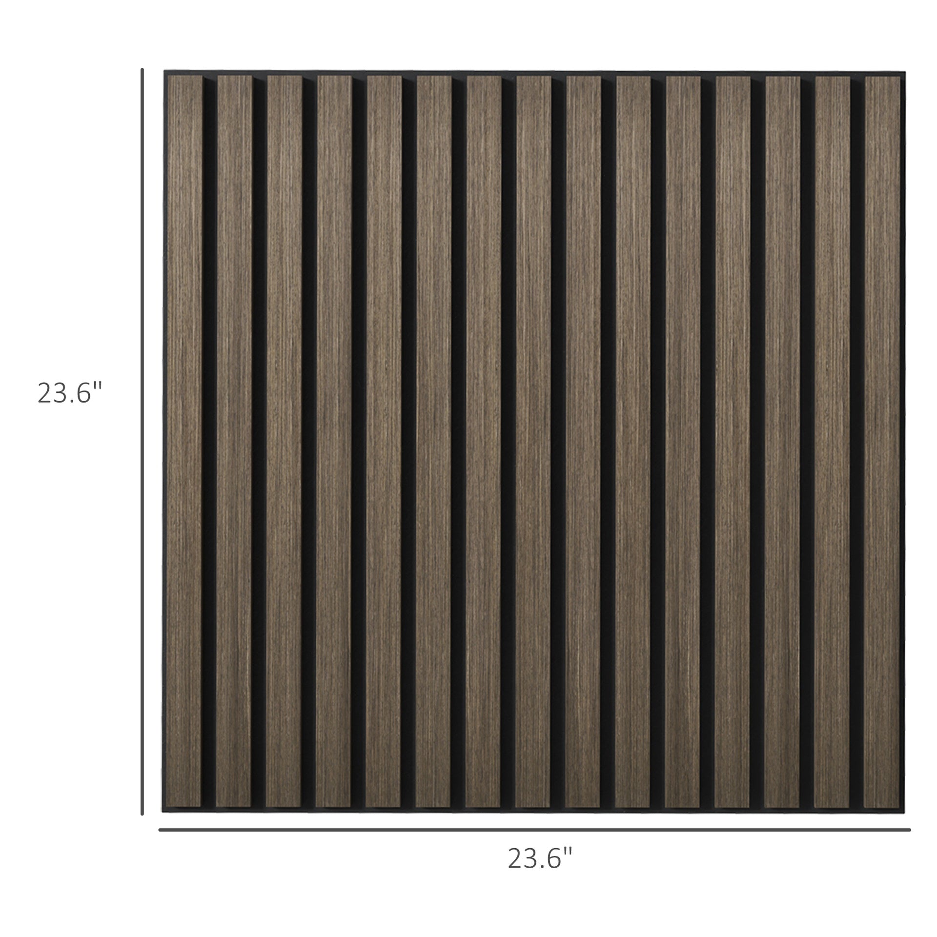 HOMCOM 24" x 24" Wood Panels for Wall, 4 Pack Acoustic Panels, Sound Absorbing Slat Wall for Wall Decor, Home, Brown
