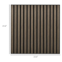 HOMCOM 24" x 24" Wood Panels for Wall, 4 Pack Acoustic Panels, Sound Absorbing Slat Wall for Wall Decor, Home, Brown