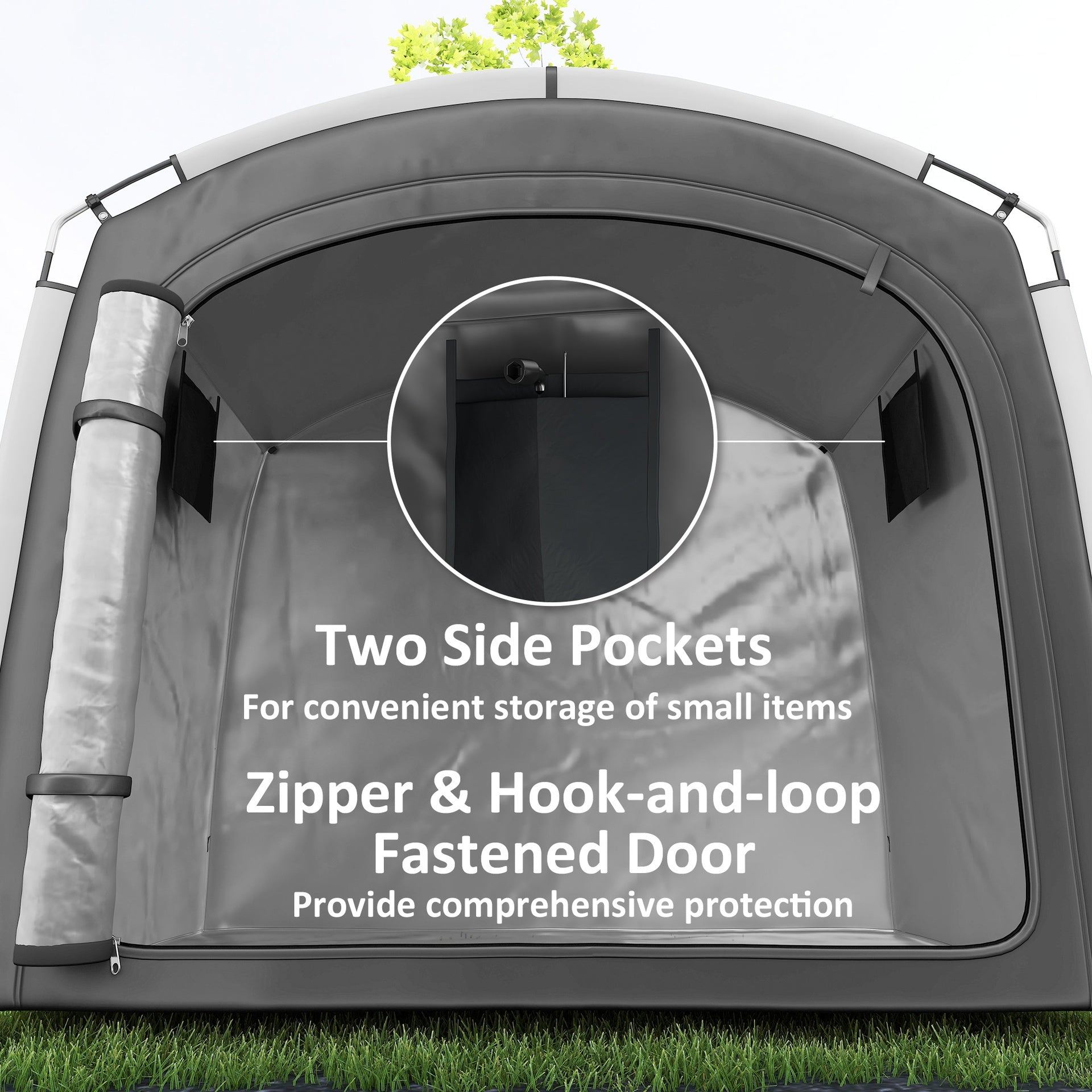 Outsunny Bike Storage Shed Tent, Portable and Waterproof with 210D Oxford Fabric and Carry Bag for 3-4 Bicycles, Dark Gray