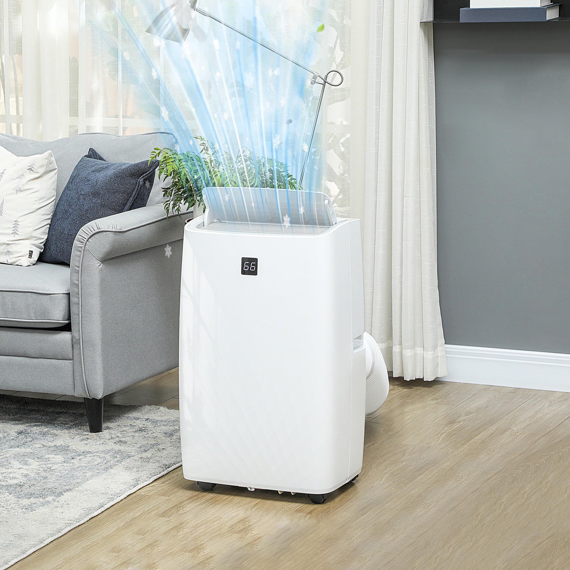 HOMCOM 12000 BTU Portable Air Conditioner, AC Unit with Cool, Dehumidifier, Fan, 550 Sq. ft, 24H Timer On Off, Window Kit