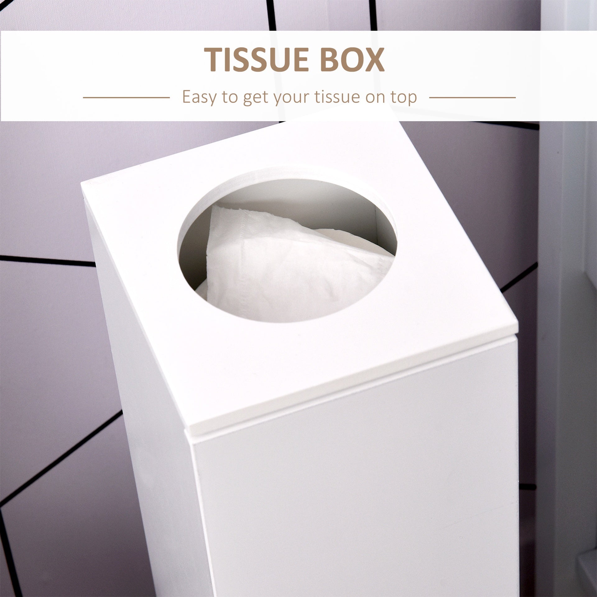 HOMCOM Small Toilet Paper Cabinet, Bathroom Corner Cabinet with Doors and Shelves for Paper Shampoo, White