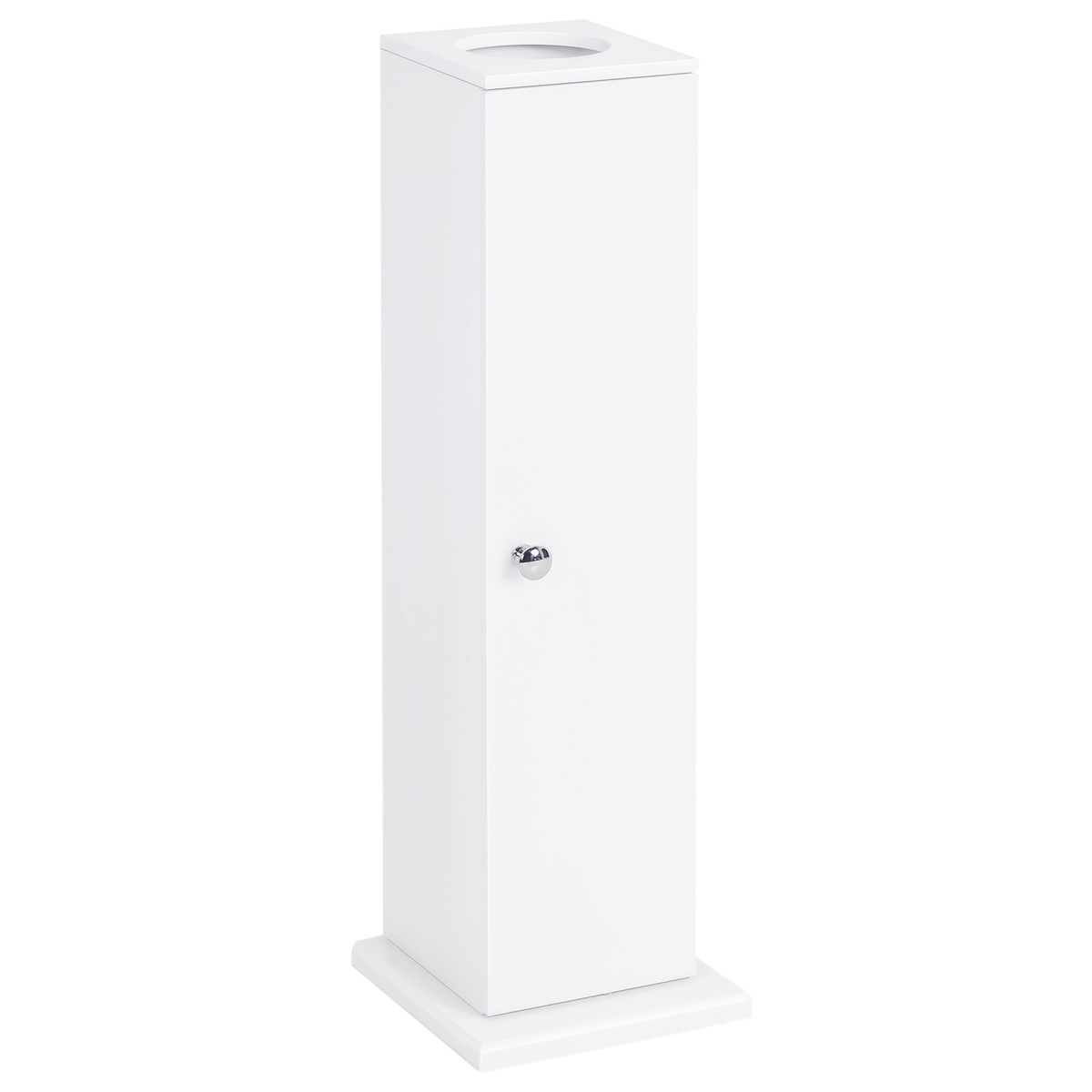 HOMCOM Small Toilet Paper Cabinet, Bathroom Corner Cabinet with Doors and Shelves for Paper Shampoo, White