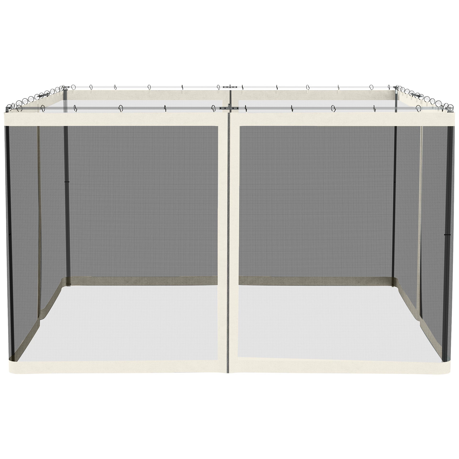 Outsunny Replacement Mesh Sidewall Netting for 10' x 12' Gazebos and Canopy Tents with Zippers, (Sidewall Only) White
