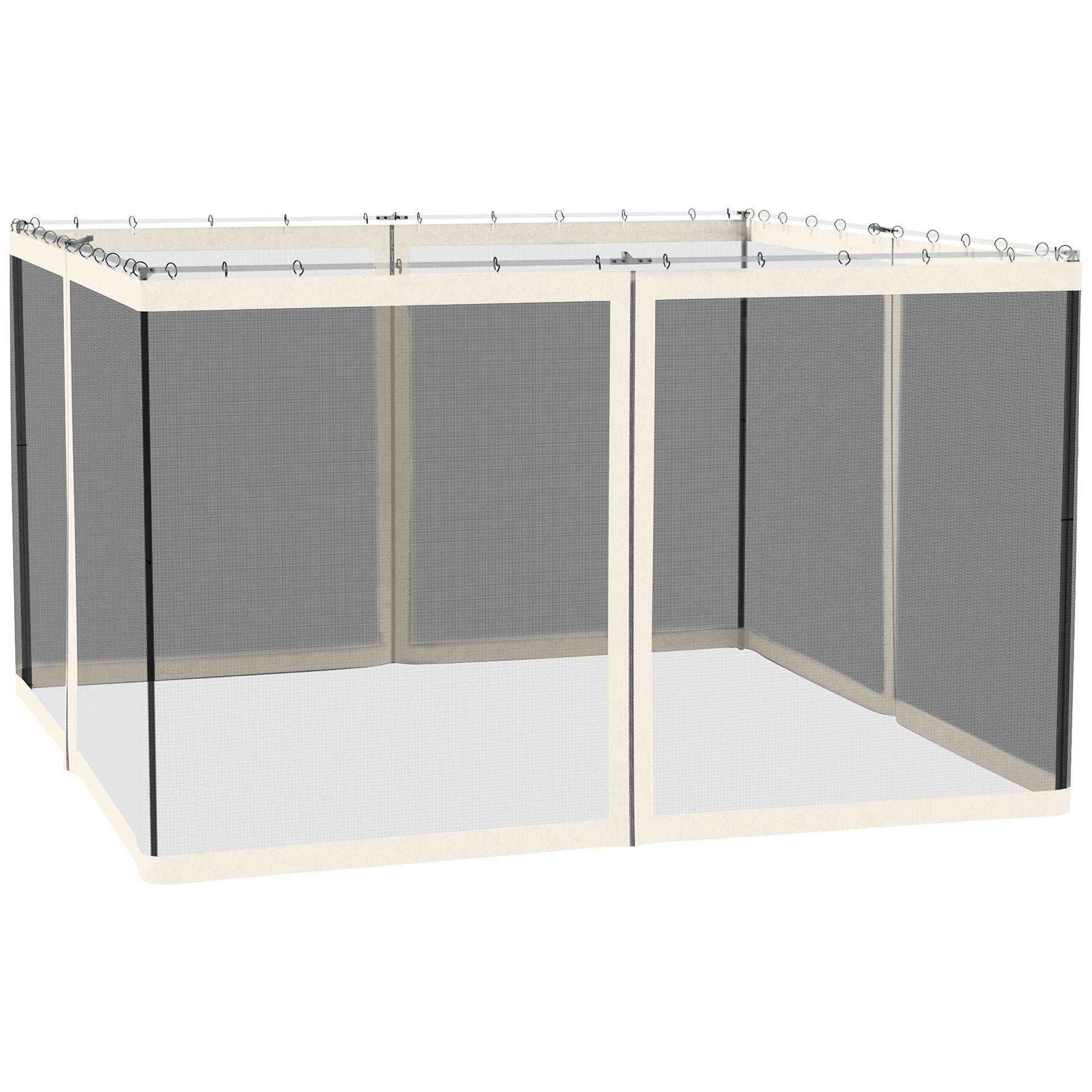 Outsunny Replacement Mesh Sidewall Netting for 10' x 12' Gazebos and Canopy Tents with Zippers, (Sidewall Only) White
