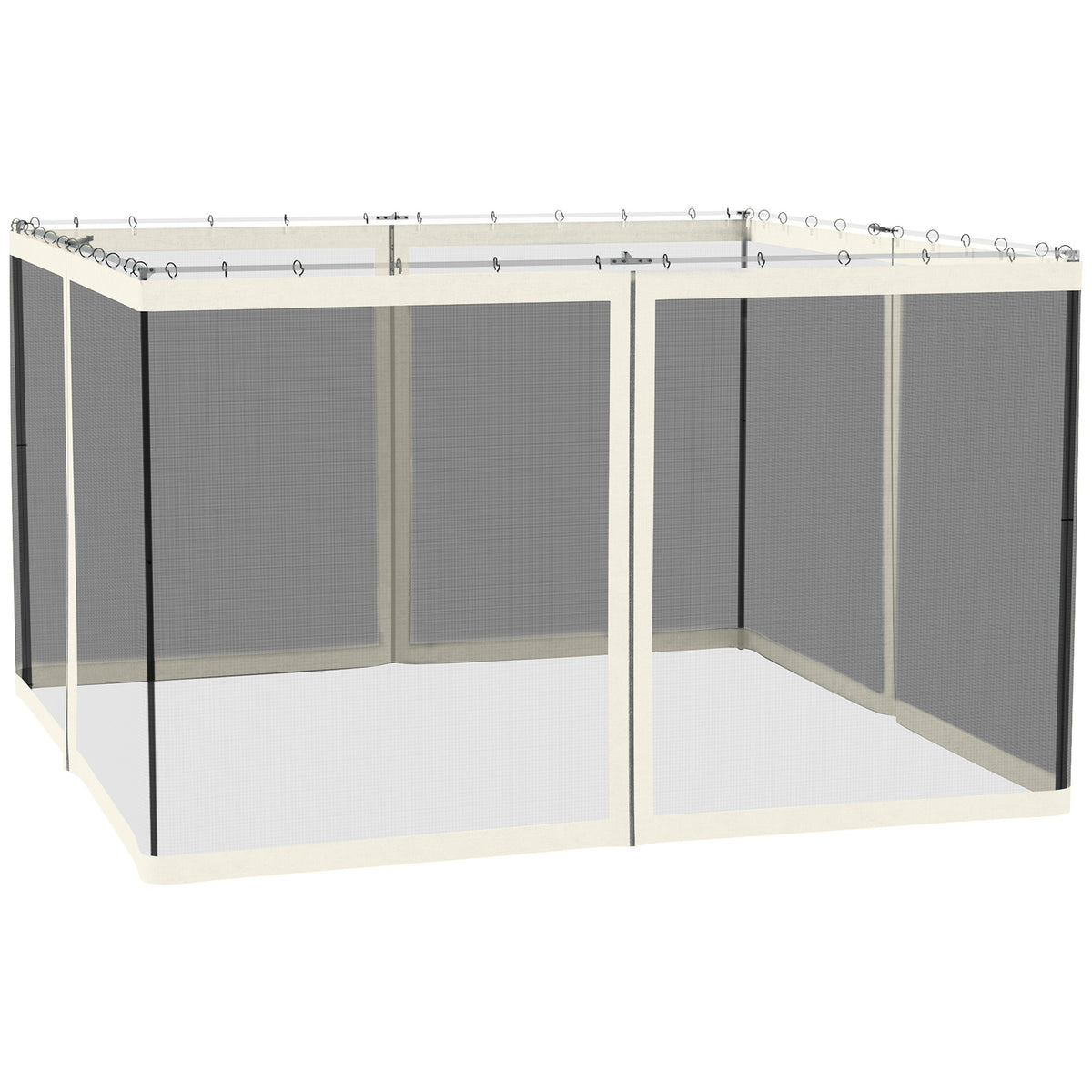 Outsunny Replacement Mesh Sidewall Netting for 10' x 12' Gazebos and Canopy Tents with Zippers, (Sidewall Only) White