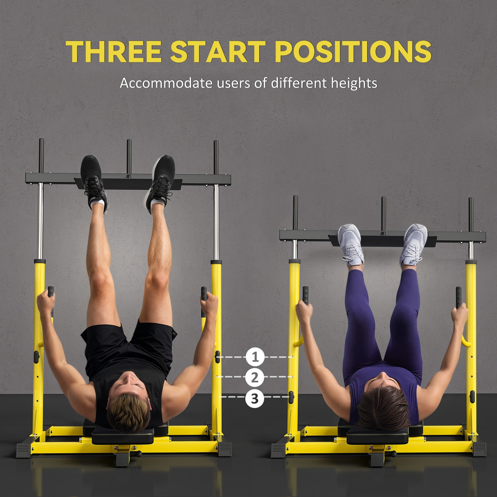 Soozier Vertical Leg Press Machine with Adjustable Leg, Back, and Head Positions, 1" Standard Plate Compatible, Yellow