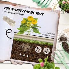 Outsunny 7.9' x 2' x 1.4' Galvanized Raised Garden Bed Kit, Metal Planter Box with Safety Edging, Cream