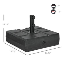 Outsunny Umbrella Stand for 1.5", or 1.9" Umbrella Poles, Fillable Umbrella Base, Black
