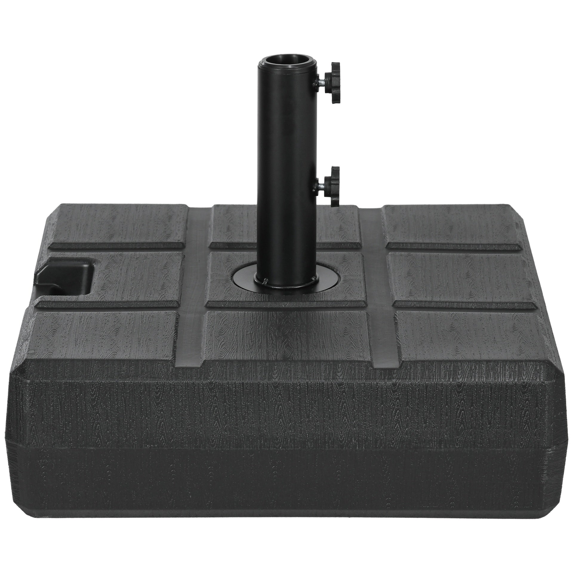 Outsunny Umbrella Stand for 1.5", or 1.9" Umbrella Poles, Fillable Umbrella Base, Black