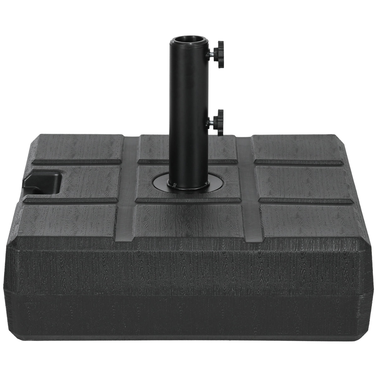 Outsunny Umbrella Stand for 1.5", or 1.9" Umbrella Poles, Fillable Umbrella Base, Black