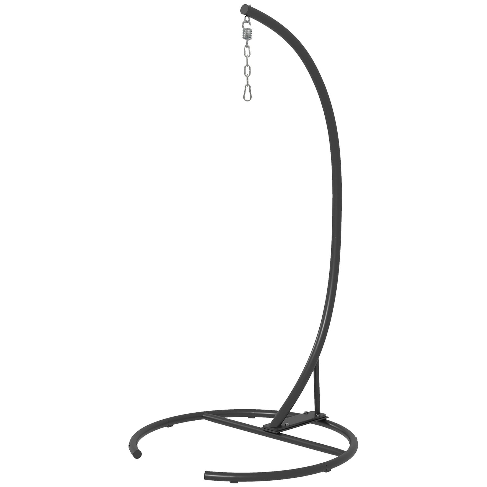Outsunny Hanging Hammock Chair Stand with Round Base, 40.2" x 76.8", Black