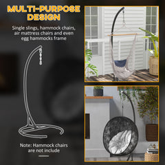 Outsunny Hanging Hammock Chair Stand with Round Base, 40.2" x 76.8", Black