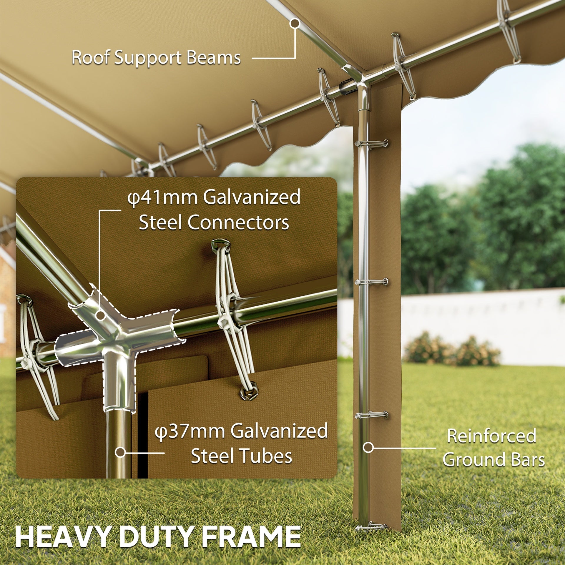 Outsunny 20' x 40' Party Tent, Outdoor Canopy Tent with Removable Sidewalls, 12 Windows for Parties, Wedding, Events, BBQ, Brown