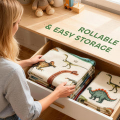 Qaba Large Play Mat 79" x 59", Crawling Mat for Toddlers, Living Room and Bedroom with Dinosaur Pattern, Khaki