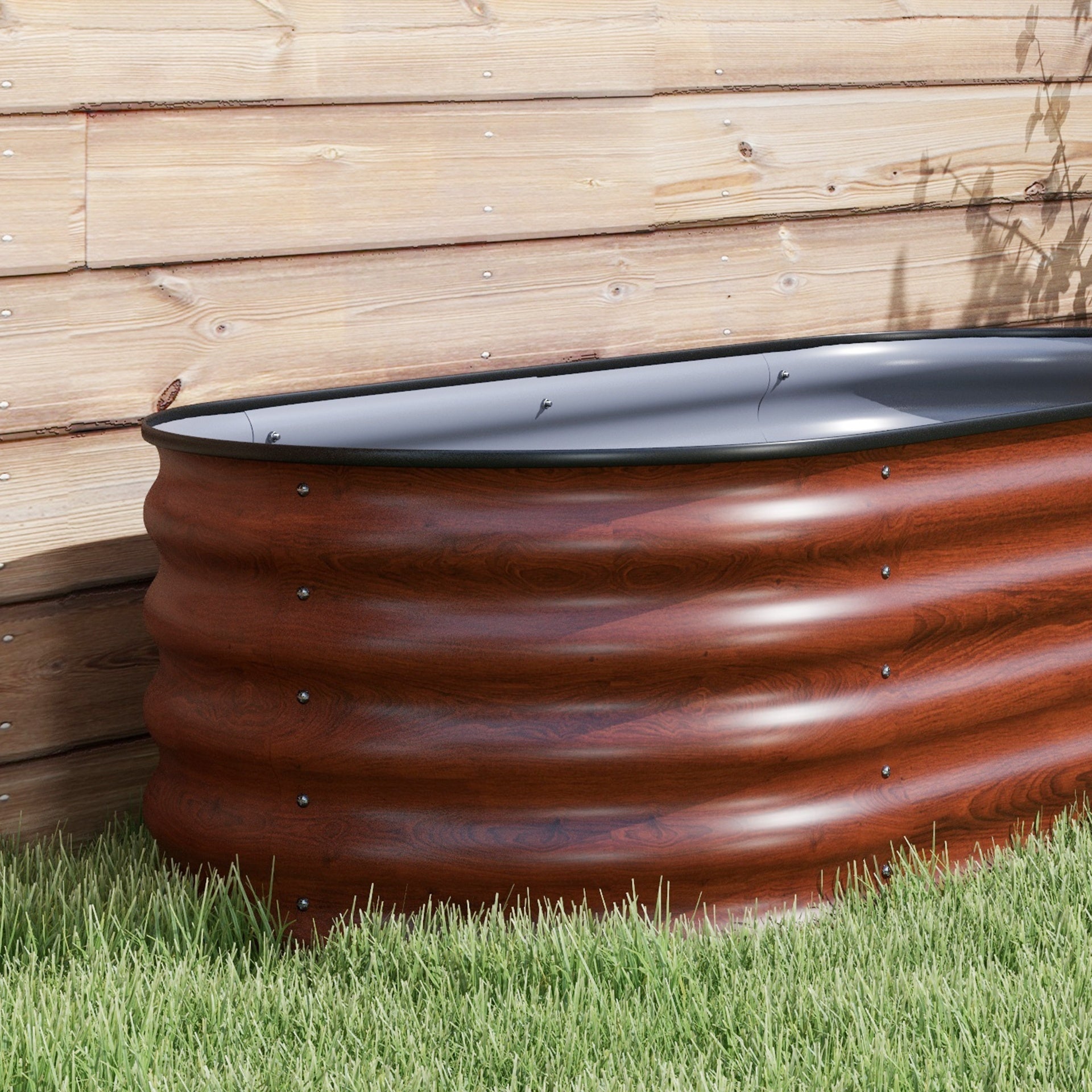 Outsunny 7.9' x 2' x 1.4' Galvanized Raised Garden Bed Kit, Metal Planter Box with Safety Edging, Brown