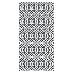 Outsunny Reversible Outdoor Rug Carpet RV Camping Rugs with Carry Bag, 9' x 18', Black & White Clover