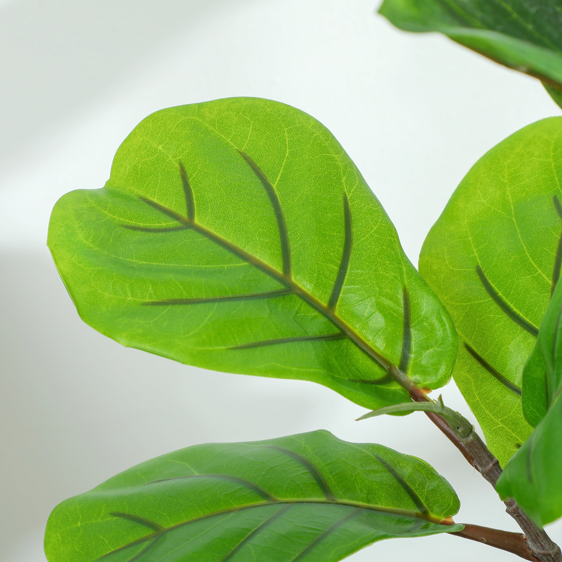HOMCOM Artificial Fiddle Leaf Fig Tree, 43" Potted Plant with Flocked Soil for Home Office Decor, Green