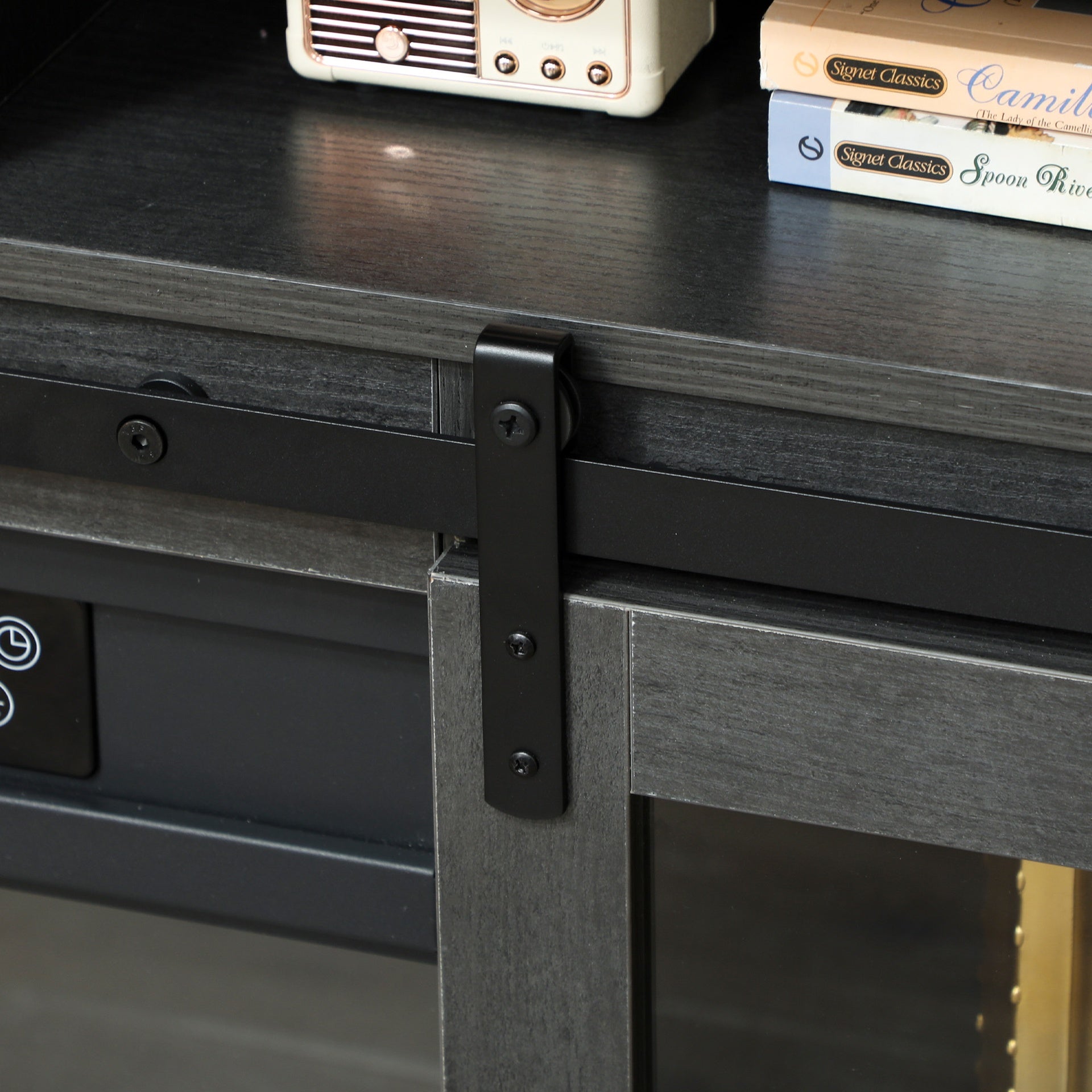 HOMCOM Fireplace TV Stand for TVs Up to 80 Inch, TV Console with Electric Fireplace, Open Storage and Side Cabinets, Gray