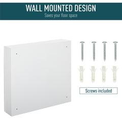 kleankin Bathroom Mirrored Cabinet, 24"x22" Steel Frame Medicine Cabinet, Wall-Mounted Storage Organizer with Double Doors, White