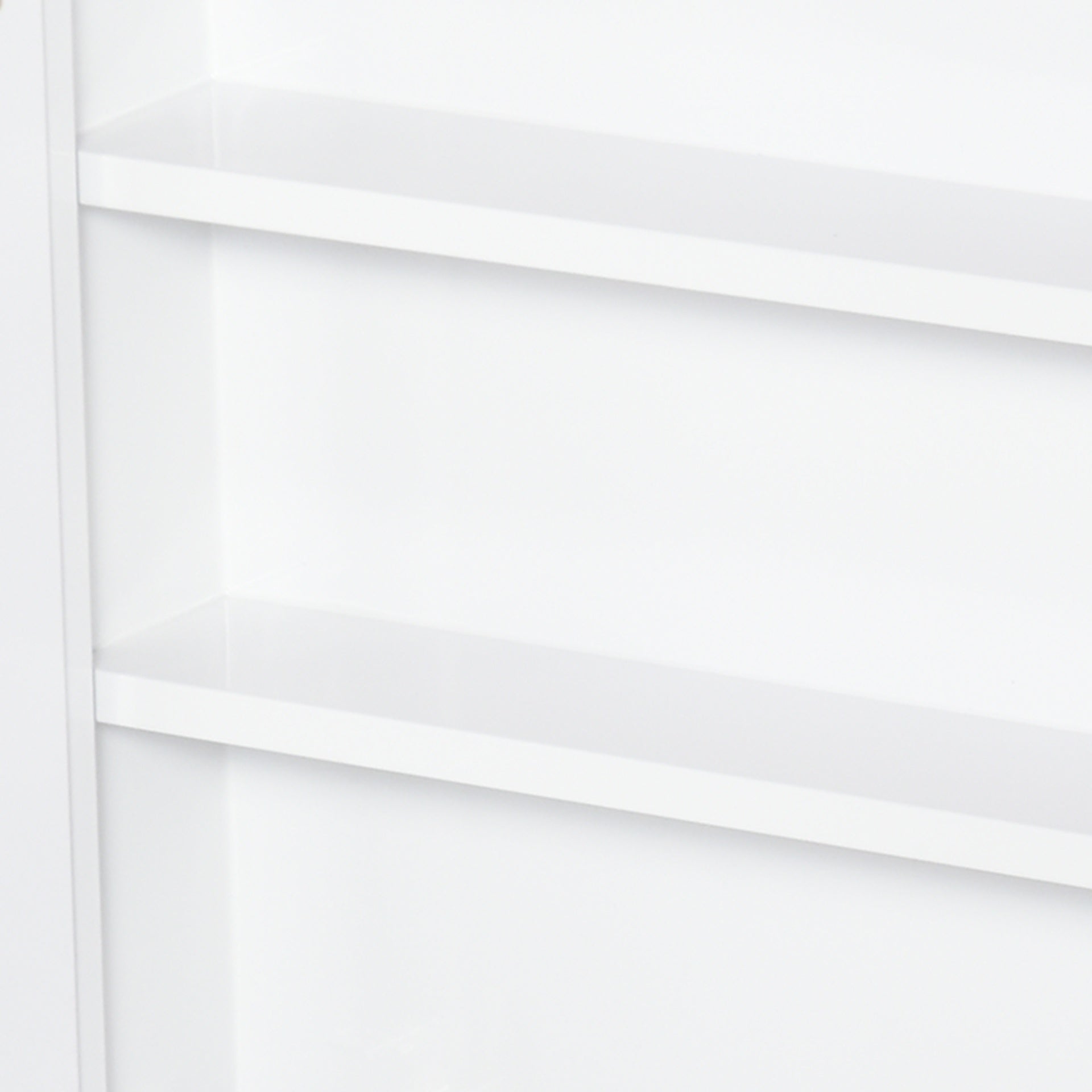 kleankin Bathroom Mirrored Cabinet, 24"x22" Steel Frame Medicine Cabinet, Wall-Mounted Storage Organizer with Double Doors, White