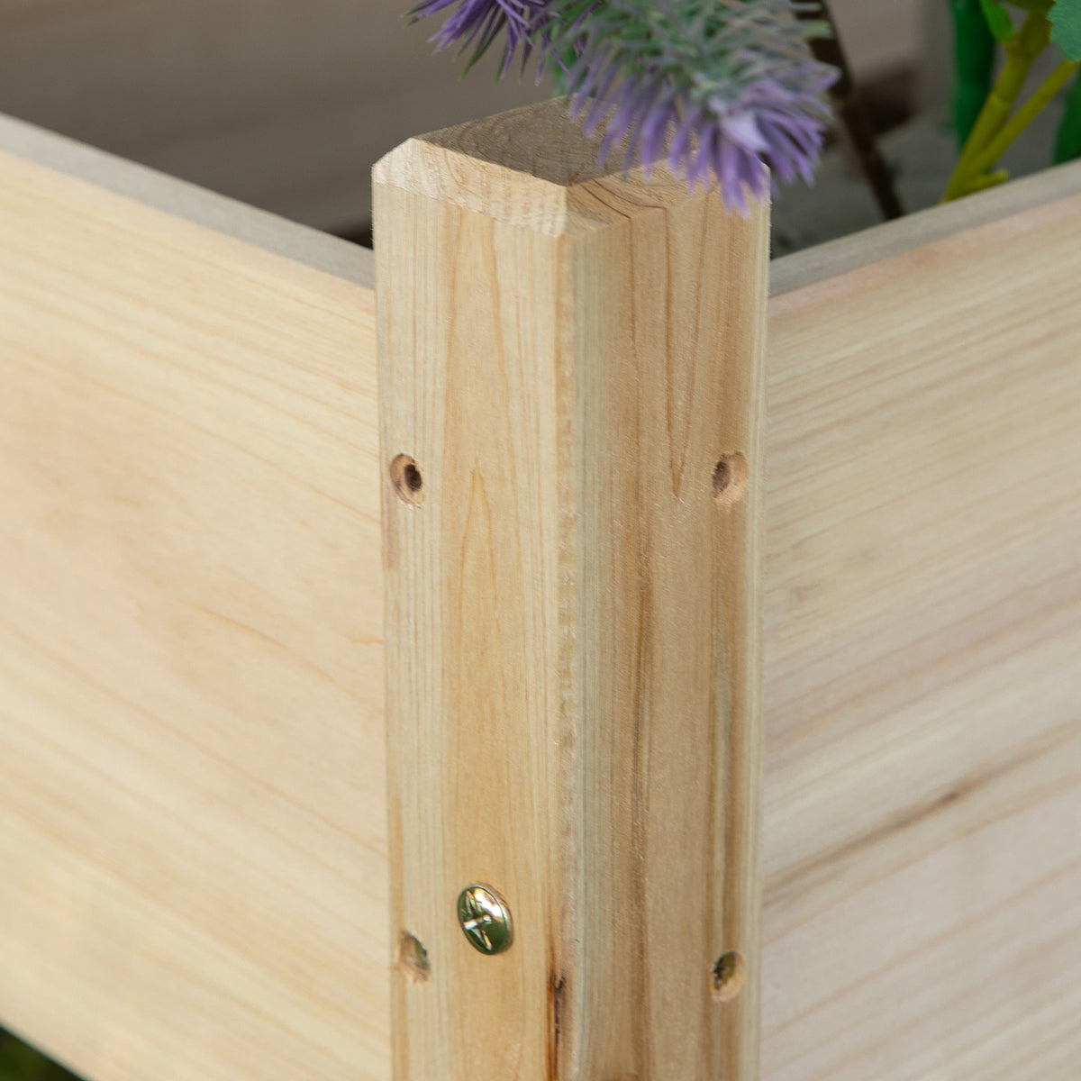 Outsunny Raised Garden Bed, 2-Tier Wood Planter Stand Plant Grow Box, 34"x34"x28"