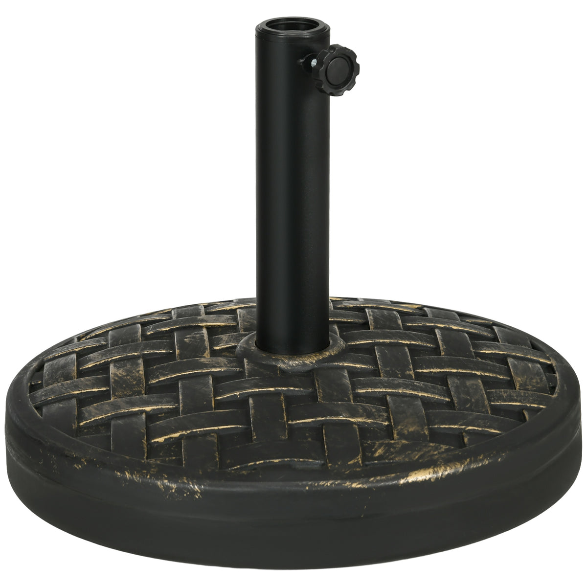 Outsunny Concrete Umbrella Base, 40 lbs. Heavy Duty Umbrella Stand with Metal Umbrella Holder for Outdoor, Lawn, Deck, Bronze