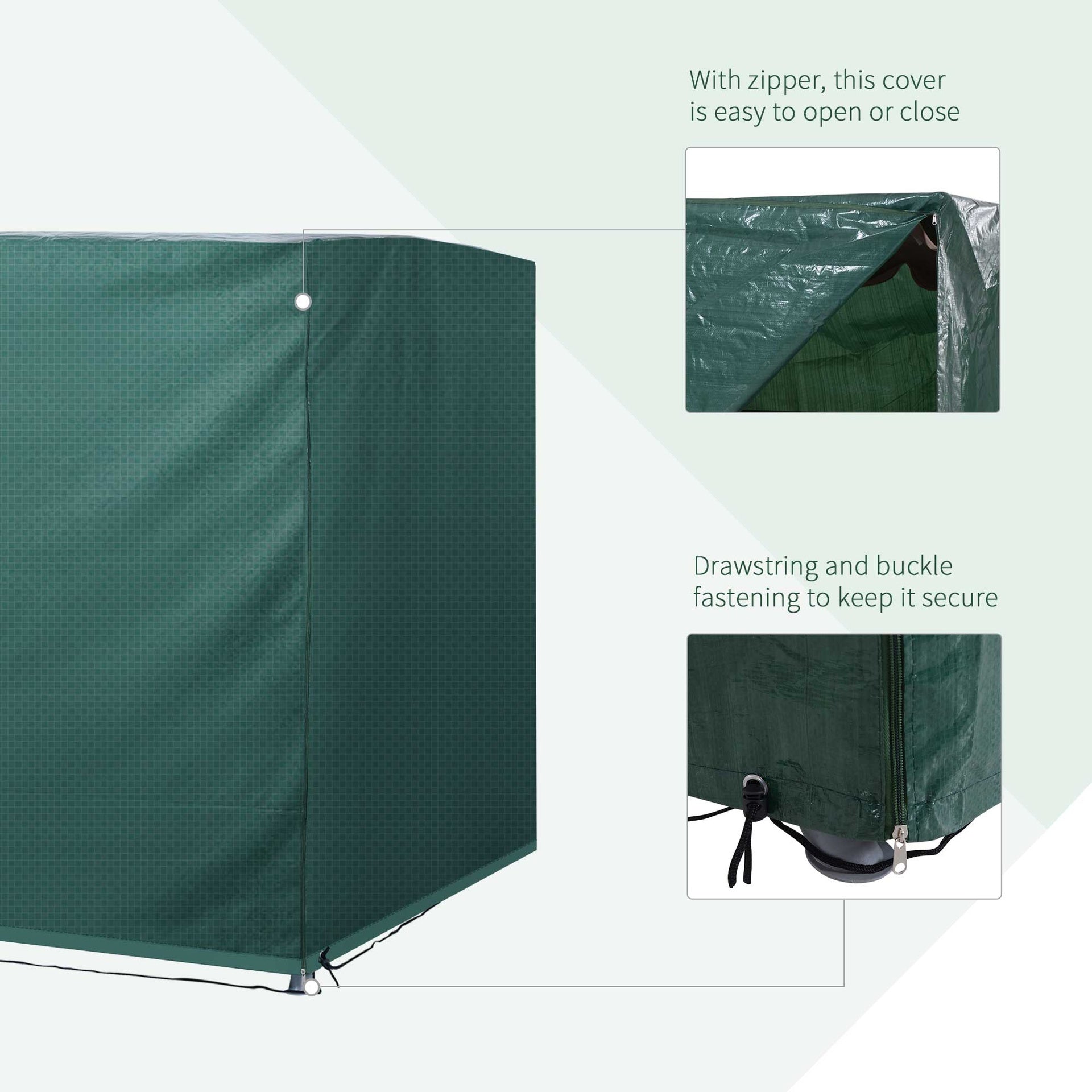 Outsunny 3-Seater Patio Swing Cover, Outdoor Garden Furniture Protection Hammock Cover Waterproof 85" X 61" X 59", Dark Green