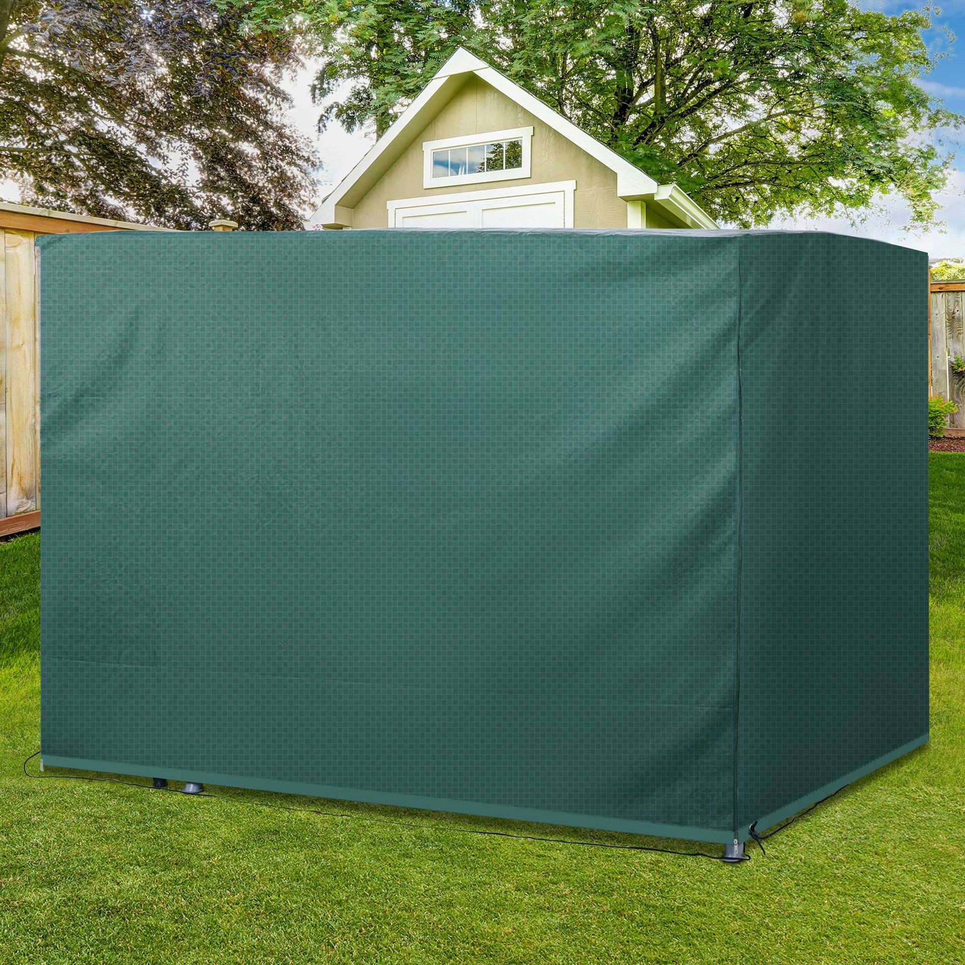 Outsunny 3-Seater Patio Swing Cover, Outdoor Garden Furniture Protection Hammock Cover Waterproof 85" X 61" X 59", Dark Green