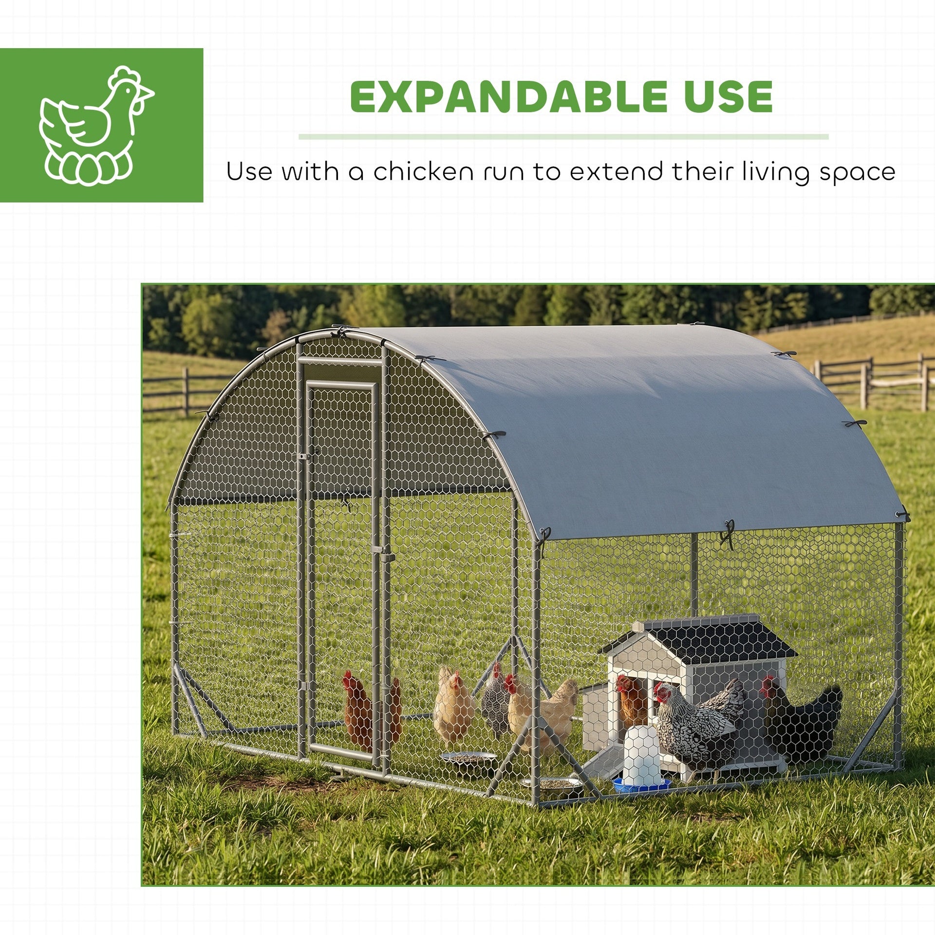 PawHut Wooden Chicken Coop Outdoor with Nesting Box, Pull-Out Metal Tray, for 1-2 Chickens, Rabbits, Ducks, 36" x 25" x 27"