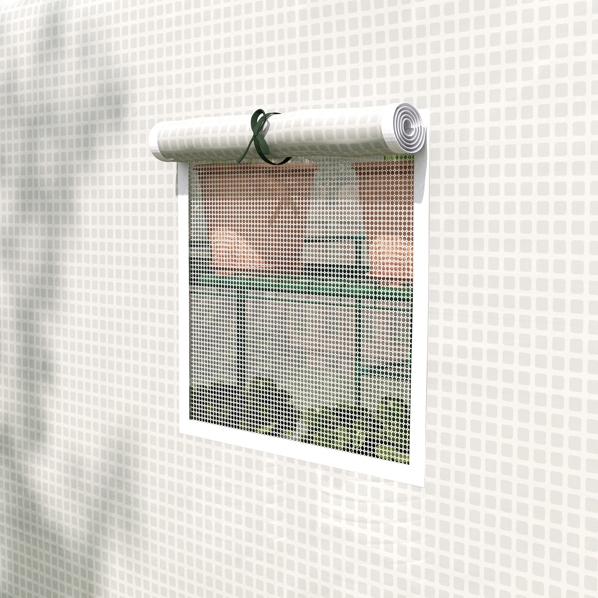 Outsunny 8' x 6' x 7' Portable Walk in Greenhouse with Mesh, Door, Windows, 18 Shelf, Trellis, Plant Labels, White