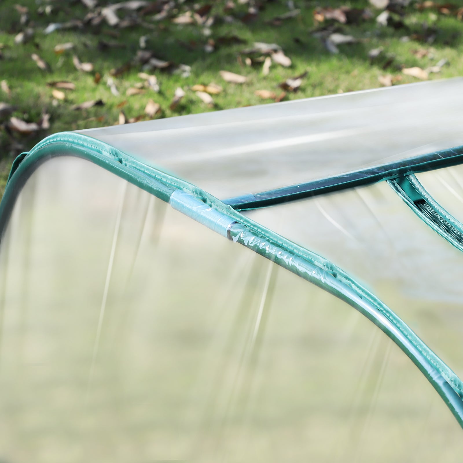 Outsunny 13' L x 3' W x 2.5' H Portable Tunneled Greenhouse with 4 Zippered Doors, Water/UV Fighting PVC Cover