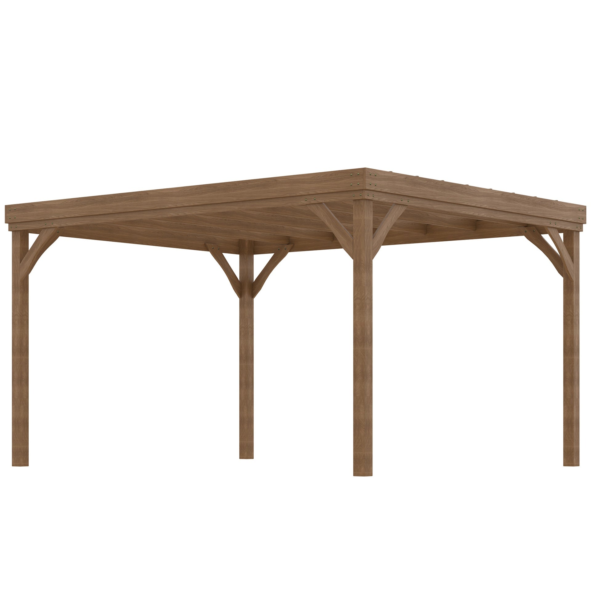 Outsunny 10' x 12' Outdoor Wooden Pergola, Grape Vine Gazebo with Concrete Anchors for Garden, Patio, Backyard, Deck, Brown