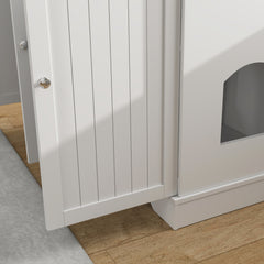 PawHut Cat Litter Box Enclosure with Drawers, Storage, Anti-tip Kit, 39" x 18" x 31.5", White
