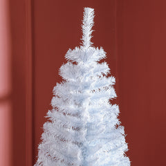 HOMCOM 7 FT Artificial Christmas Tree Pencil Xmas Tree with Stand, 818 Tips, Holiday Home Indoor Decoration for Party, White