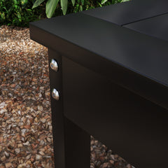 Outsunny 47" Outdoor Bench Seat, HDPE All-Weather Garden Bench, Backless Slatted Patio Bench for Yard, Porch, Park, Black