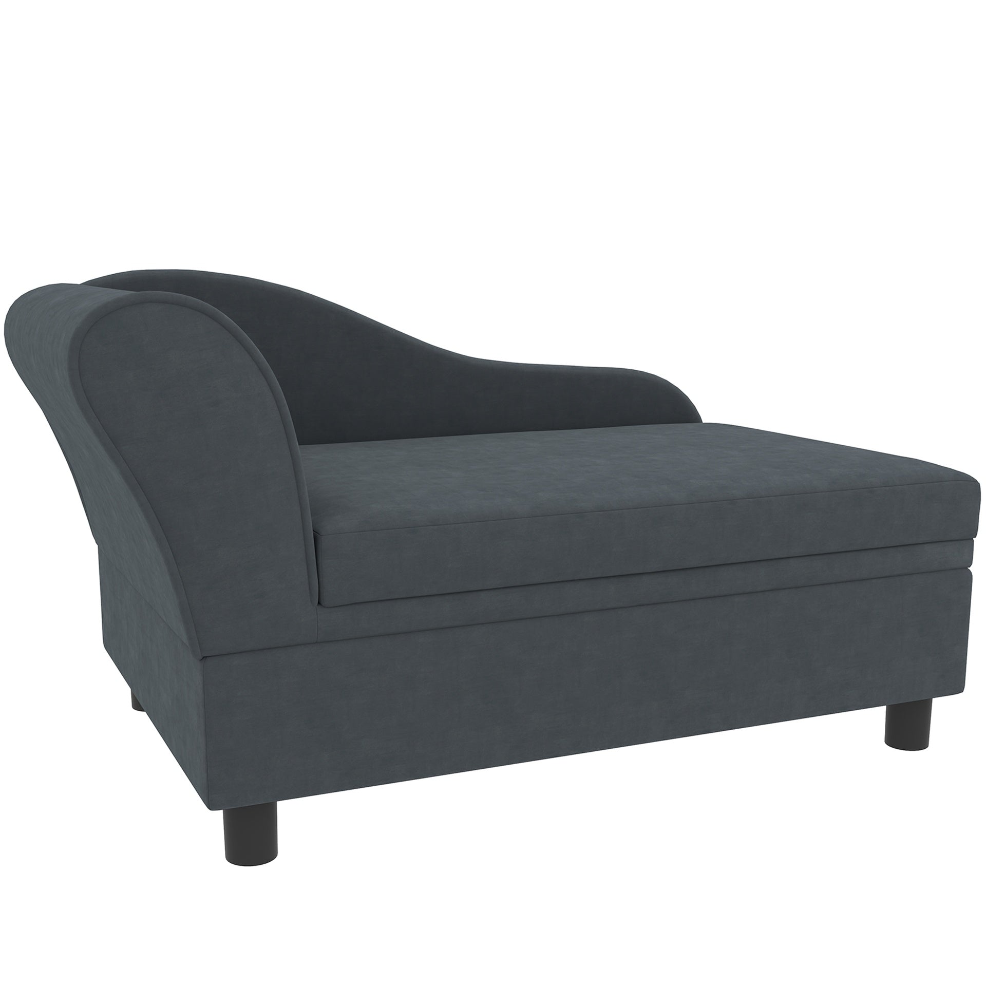 PawHut Pet Sofa Bed Couch with Storage, Pet Sofa for Cats and Small Dogs, Dark Gray